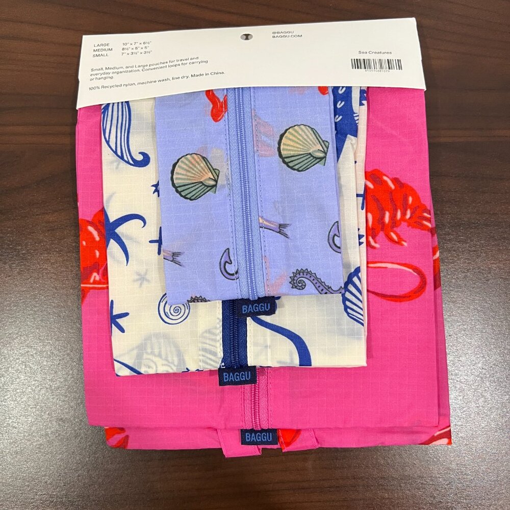 Baggu 3D Zip Set Sea Creatures NWT - Picture 3 of 4